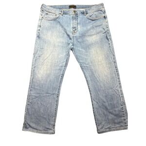 Jos A Bank Reserve Relaxed Fit Jeans Light Wash Denim Sz 42 Retro Grunge Wide‎